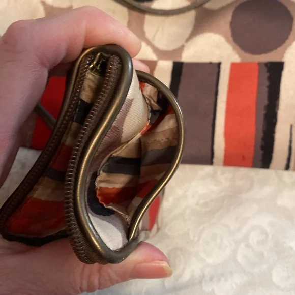 COACH Authentic Polka Dot Poppy Watercolor Tote Bag & Matching Small Wristlet - Picture 5 of 16